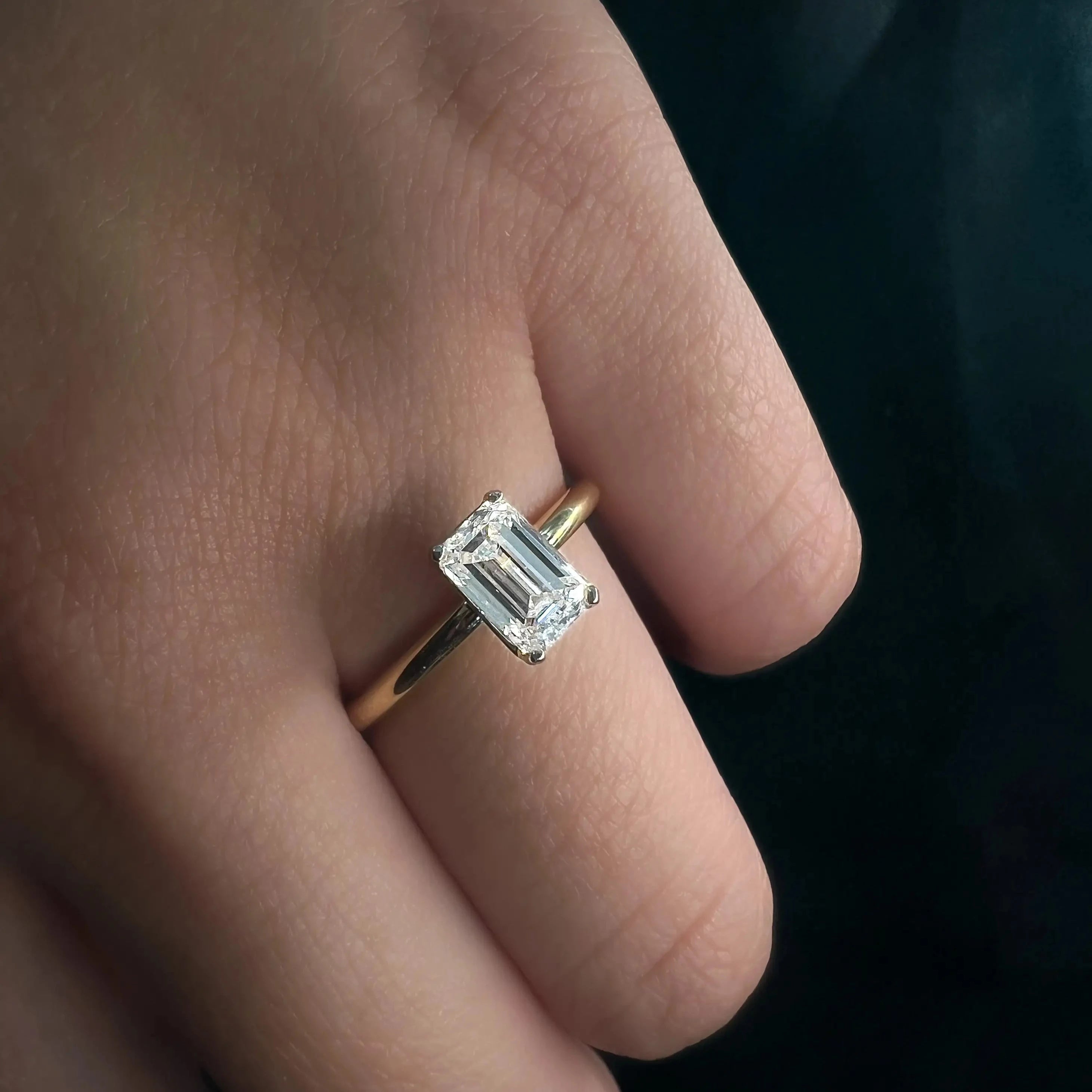 Esmeralda 1.50ct Emerald Cut Lab Grown Engagement Ring The