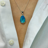 Australian Opal | Lotus Sterling silver pendant