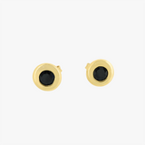 9K Yellow Gold Dark Blue Sapphire Stud Earrings, C8240MH