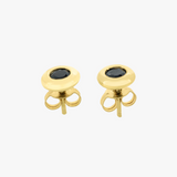9K Yellow Gold Dark Blue Sapphire Stud Earrings, C8240MH