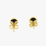 9K Yellow Gold Dark Blue Sapphire Stud Earrings, C8240MH