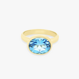 Nile | 9K YG Blue Topaz Bezel Ring
