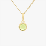 Weiss | 9K YG Round Peridot Bezel Pendant