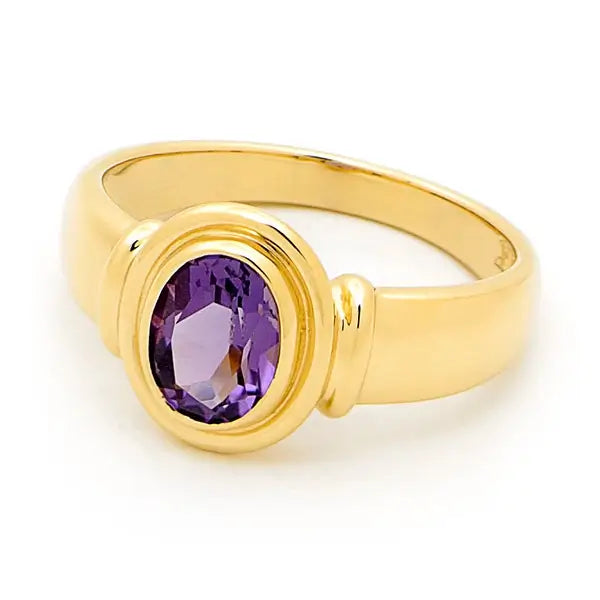 Men's gold amethyst rings deals