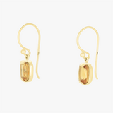 Leila | 9K YG Elongated Cushion Citrine Drop Earrings