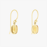 Leila | 9K YG Elongated Cushion Citrine Drop Earrings