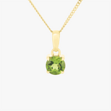 Khaoi | 9K YG Round Peridot Claw Pendant