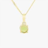 Khaoi | 9K YG Round Peridot Claw Pendant