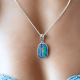 Rinae | Australian Silver Opal Pendant