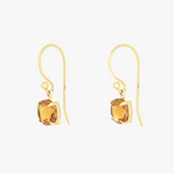 Rilee | 9K YG Round Citrine Drop Earrings