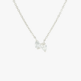 Amellia | 14K White Gold Petite Twin Pear Diamond Necklace