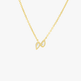 Amellia | 14K Yellow Gold Petite Twin Pear Diamond Necklace