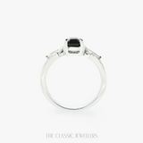 Miralune | Platinum Trilogy Ring Tourmaline and Kite Diamonds