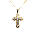 9 Carat Two Tone Cross Pendant