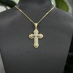 9 Carat Two Tone Cross Pendant