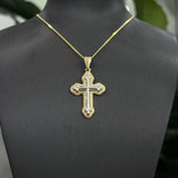 9 Carat Two Tone Cross Pendant