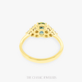 18K Yellow Gold Natural Parti Sapphire and Natural Diamond Ring