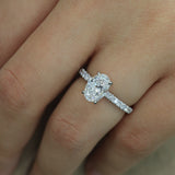 Ana | 1ct Oval with hidden halo engagement ring