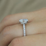 Ana | 1ct Oval with hidden halo engagement ring