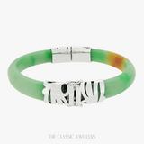 Liana | Sterling Silver Clasp Jade Bangle
