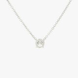 Melia | 14K White Gold Petite Round Diamond Necklace