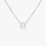 Melia | 14K White Gold Petite Round Diamond Necklace