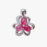 Rosia | 18k WG Ruby pendant 16 RD 0.05ct, 3-Ruby-1.42ct, C8550GS