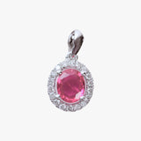 Rubina | Pt Ruby pendant 18 RD 0.12ct, GH, VS/VS1, 1 Ov-Ruby-0.51ct, C8450GS