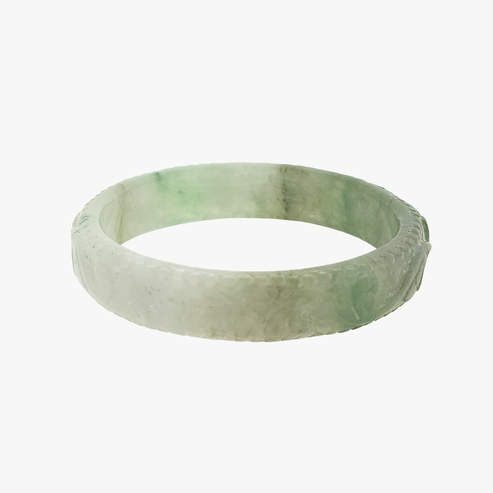 Paisley Fern Carved Jade Bangle - The Classic Jewellers