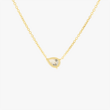 Camellia | 14K YG Petite Pear Necklace, 0.75ct D VVS1, 45cm