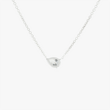 Camellia | 14K White Gold Petite Pear Diamond Necklace