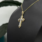 9 Carat Two Tone Cross Pendant