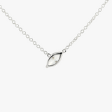 Lia | 14K White Gold Petite Tilted Marquise Diamond Necklace