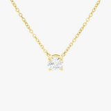 Melia | 14K Yellow Gold Petite Round Diamond Necklace