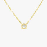 Melia | 14K Yellow Gold Petite Round Diamond Necklace