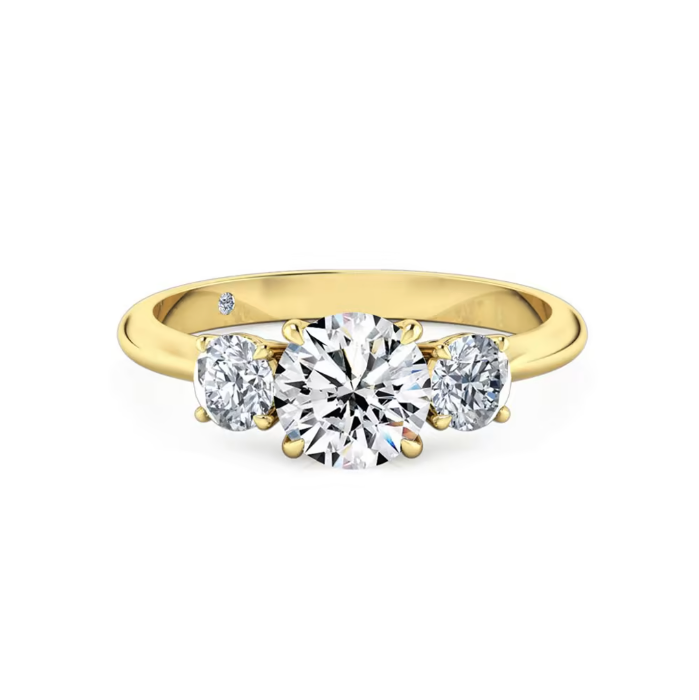 Trilogy engagement ring yellow gold on sale