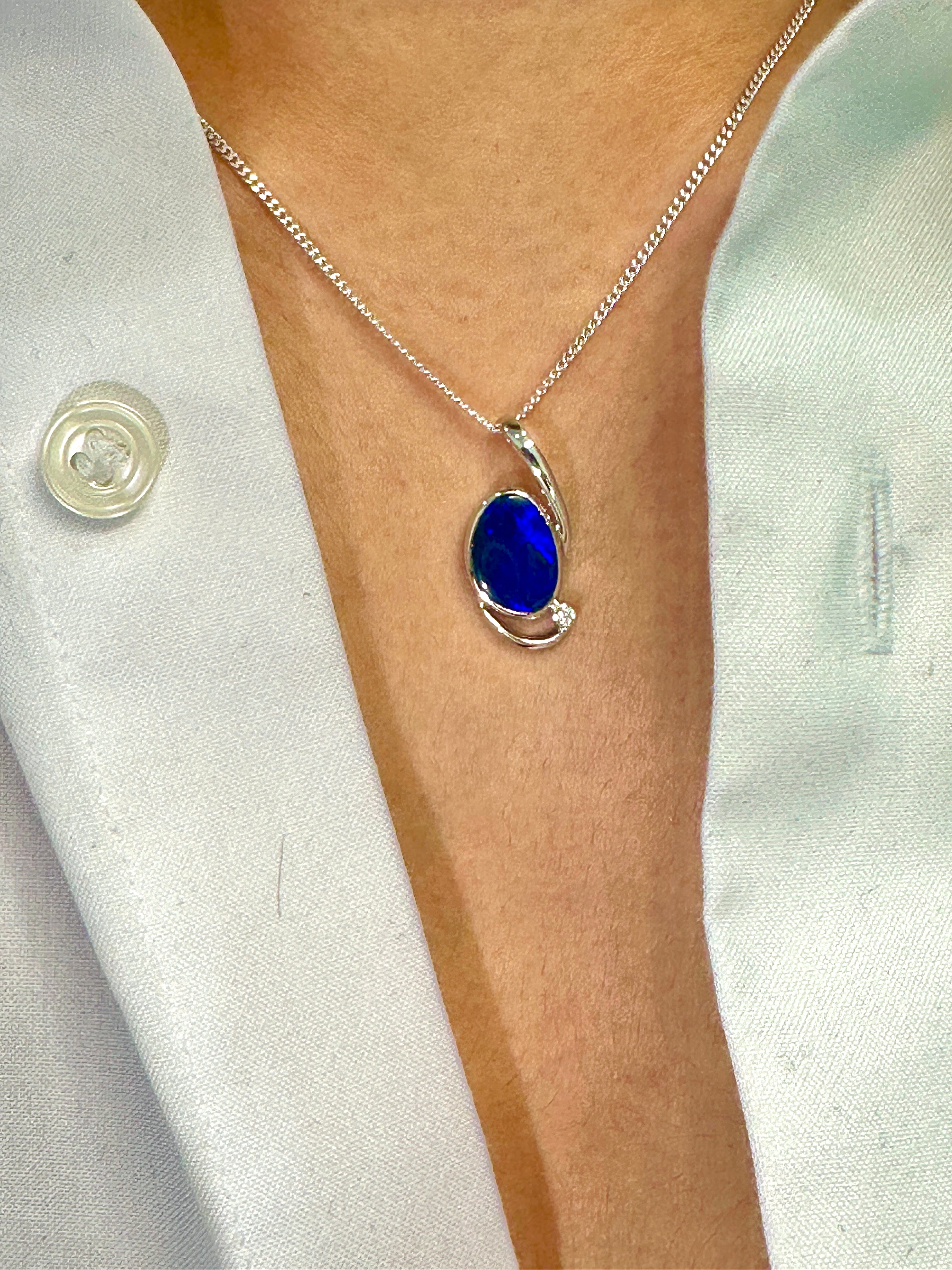 Australian Opal | Ciara Sterling silver pendant