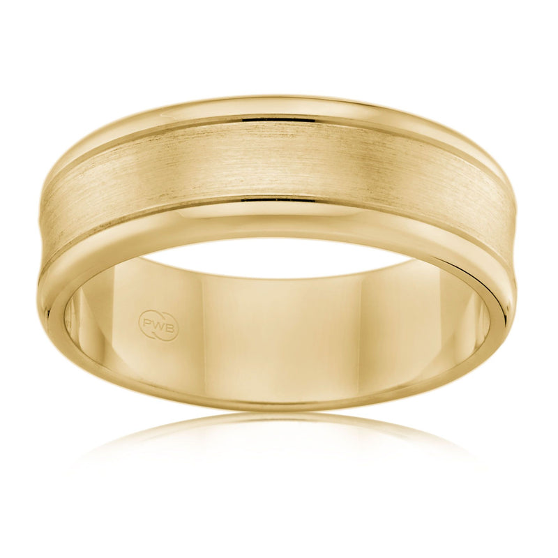 Drew | Double Line Brushed Finish Gent's Ring - The Classic Jewellers