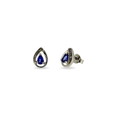 Dary | 9ct White Gold Tanzanite Stud Earrings