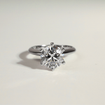 Portia | Platinum 1.7CT Round Diamond Ceremonial Solitaire Ring - Ready To Ship - The Classic Jewellers