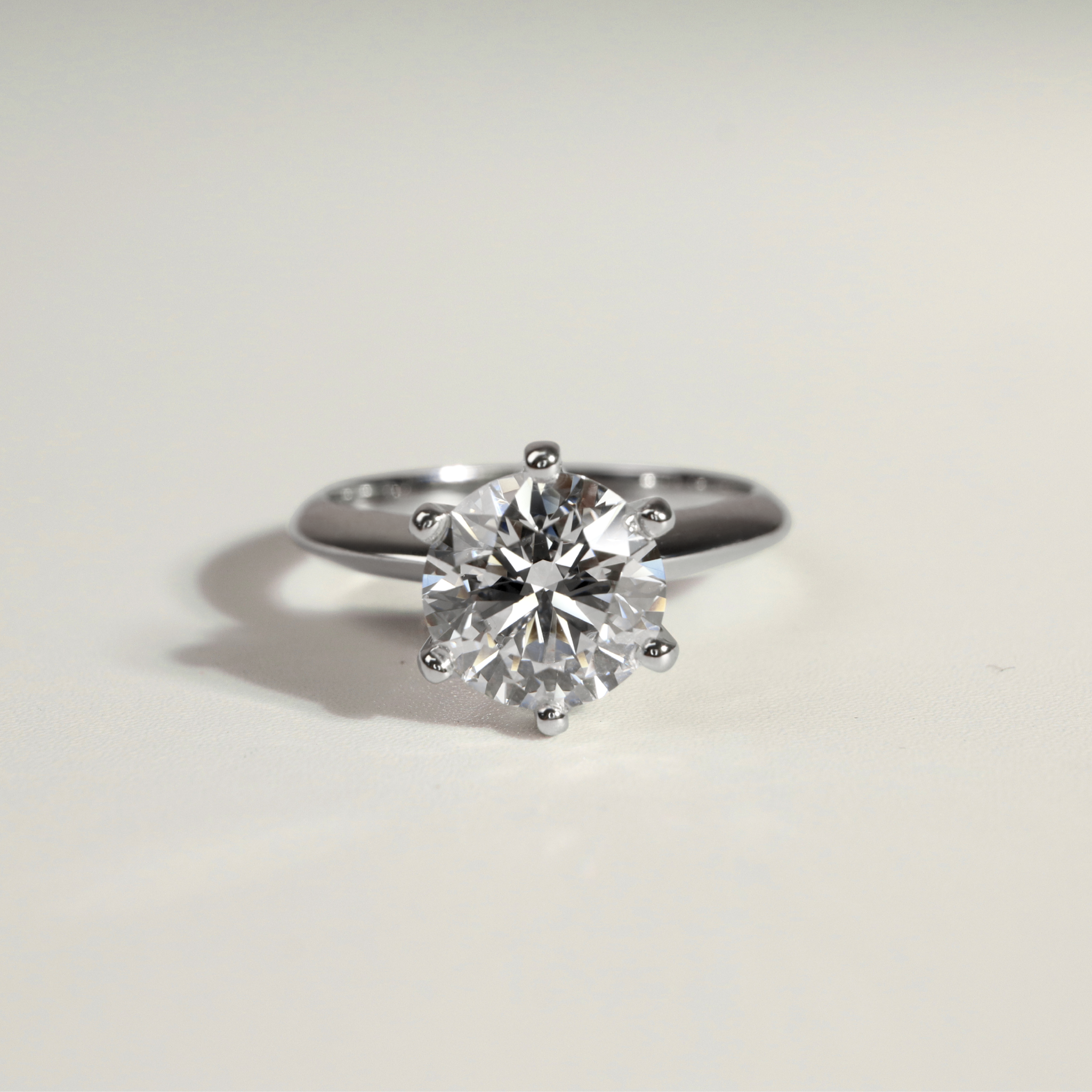 Portia | Platinum 1.7CT Round Diamond Ceremonial Solitaire Ring - Ready To Ship - The Classic Jewellers