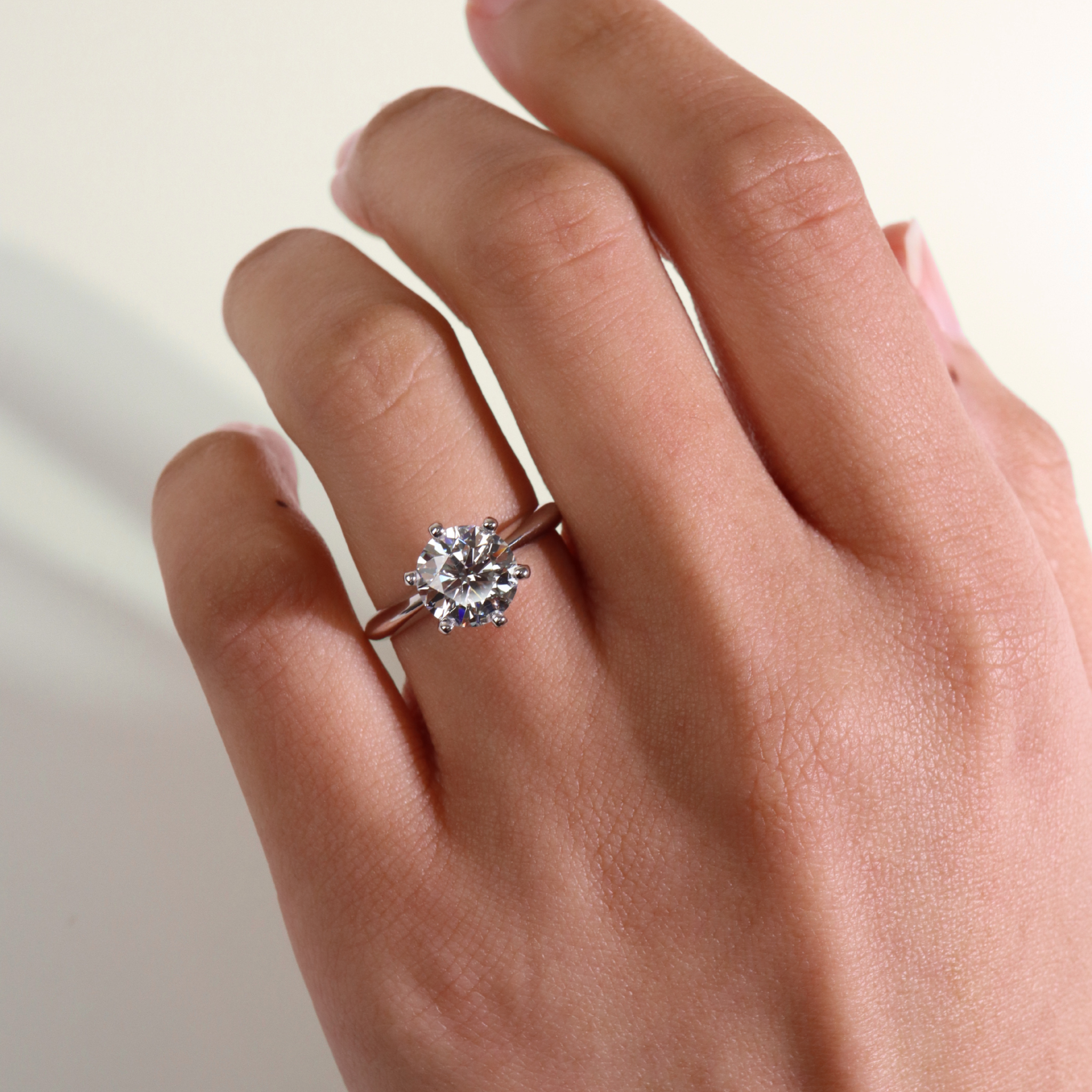 Portia | Platinum 1.7CT Round Diamond Ceremonial Solitaire Ring - Ready To Ship - The Classic Jewellers