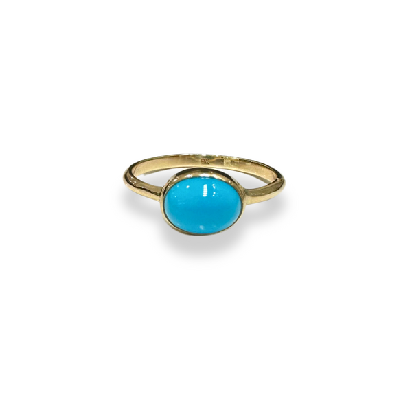 Tide | 9ct Yellow Gold Arizona Turquoise Ring