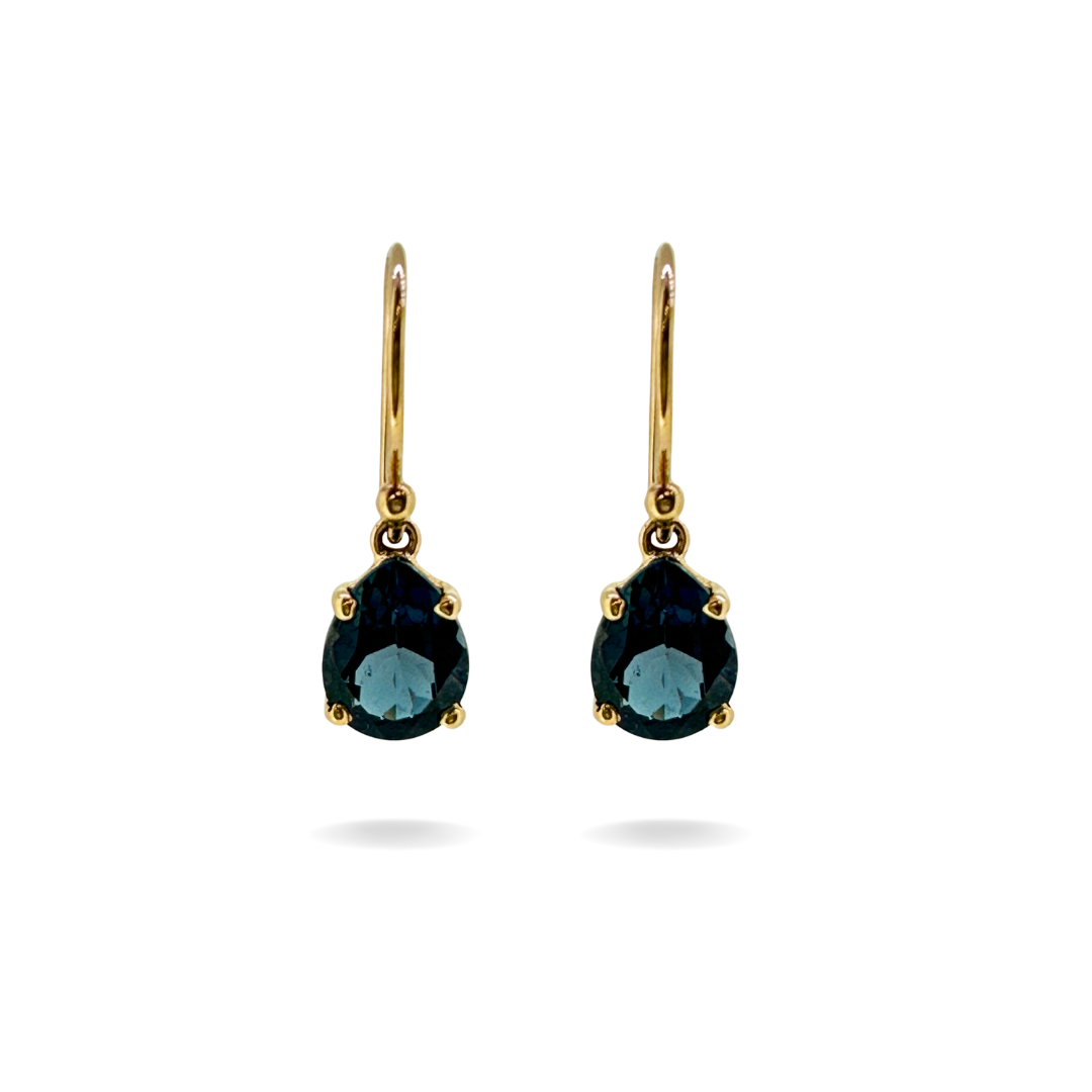 9ct Yellow Gold Blue Topaz Earrings