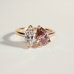AMELIE | 18YG Toi et Moi Champagne &amp; White - Ready To Ship - The Classic Jewellers