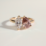 AMELIE | 18YG Toi et Moi Champagne &amp; White - Ready To Ship - The Classic Jewellers