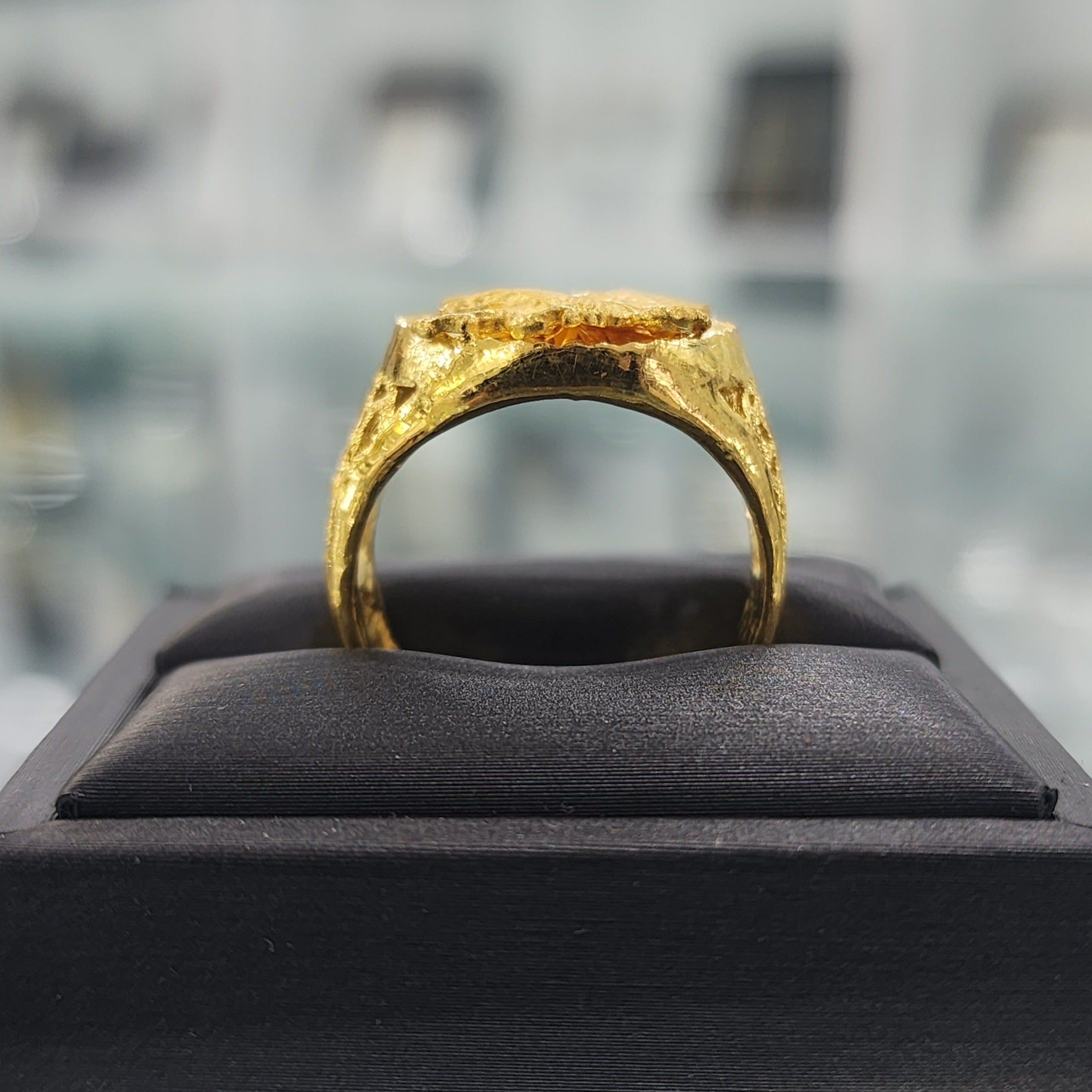 Auspicious Eagle Motif Ring | 24K Gold - The Classic Jewellers