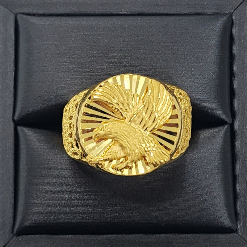 Auspicious Eagle Motif Ring | 24K Gold