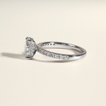 Ada | 1.5ct Oval with Hidden Halo and Accent Diamond - The Classic Jewellers