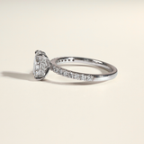 Ada | 1.5ct Oval with Hidden Halo and Accent Diamond - The Classic Jewellers